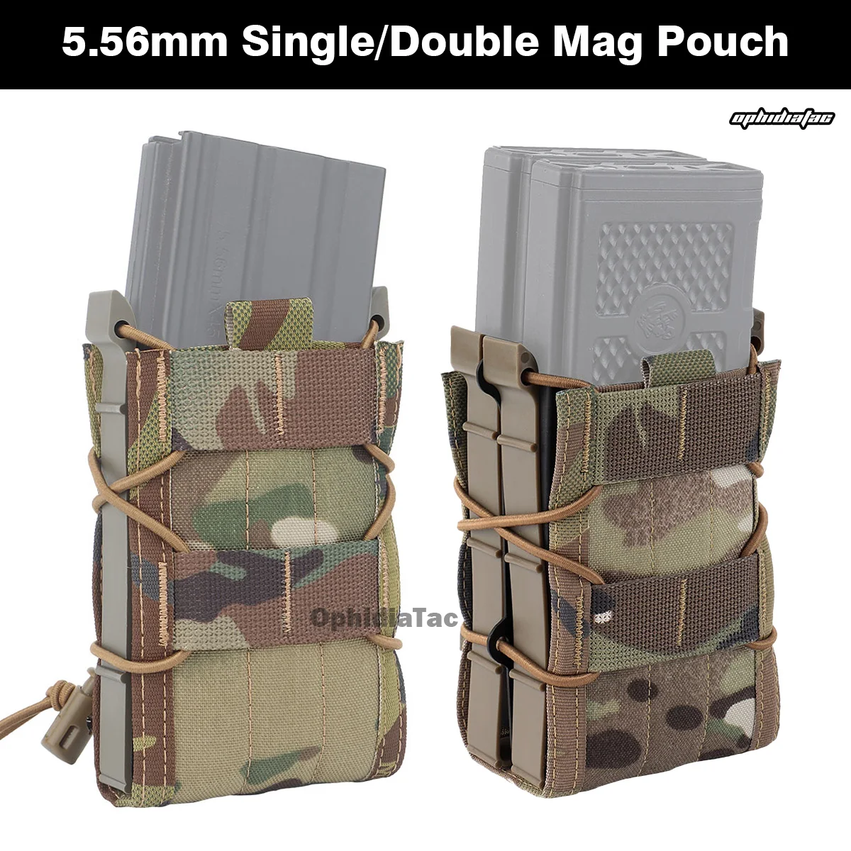 Bolsa Mag Tiger de 5,56mm, sistema MOLLE de nailon 1000D individual/doble, gancho de cintura de extracción rápida, bolsa de accesorios Compatible con chaleco