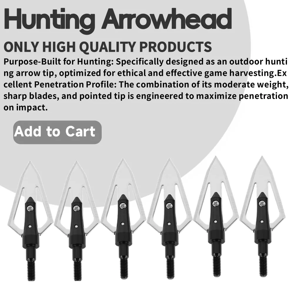Tiro con arco 6/12 Uds punta de flecha 100 grado hoja puntas anchas caza tiro práctica punta de puntas de flecha de aleación para tiro con arco - imagen 5