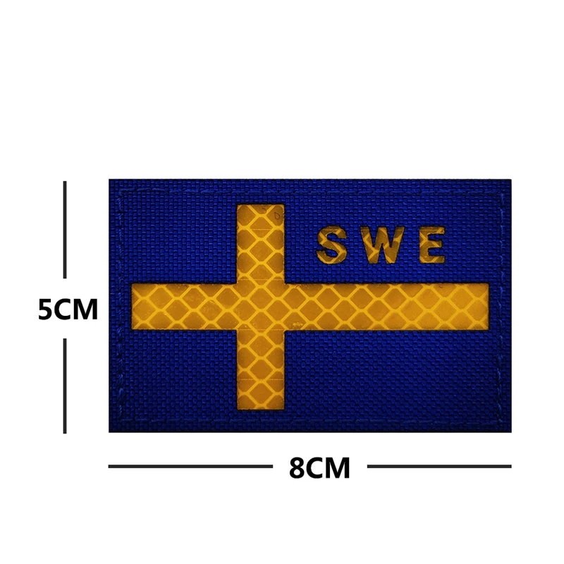 Parche de identificación nocturna IR de Noruega nórdica, Dinamarca, Finlandia, Suecia, parches tácticos bordados para exteriores, capítulo moral - imagen 3