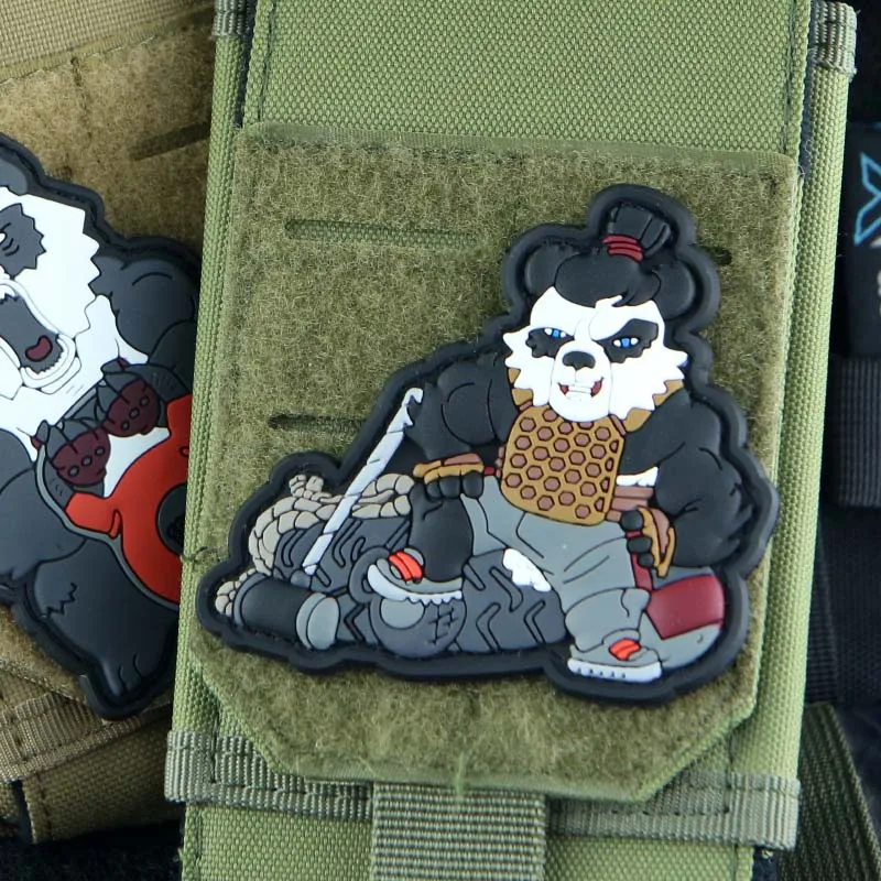 Parches de PVC de Panda para deportes de Fitness, insignia de moral táctica, decoración de mochila, pegatinas de gancho y bucle personalizadas - imagen 4
