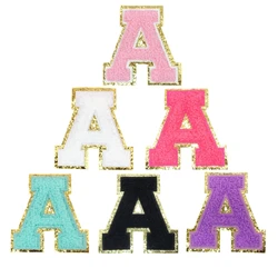 Parches bordados chenilla letras multicolor para sombreros y vaqueros