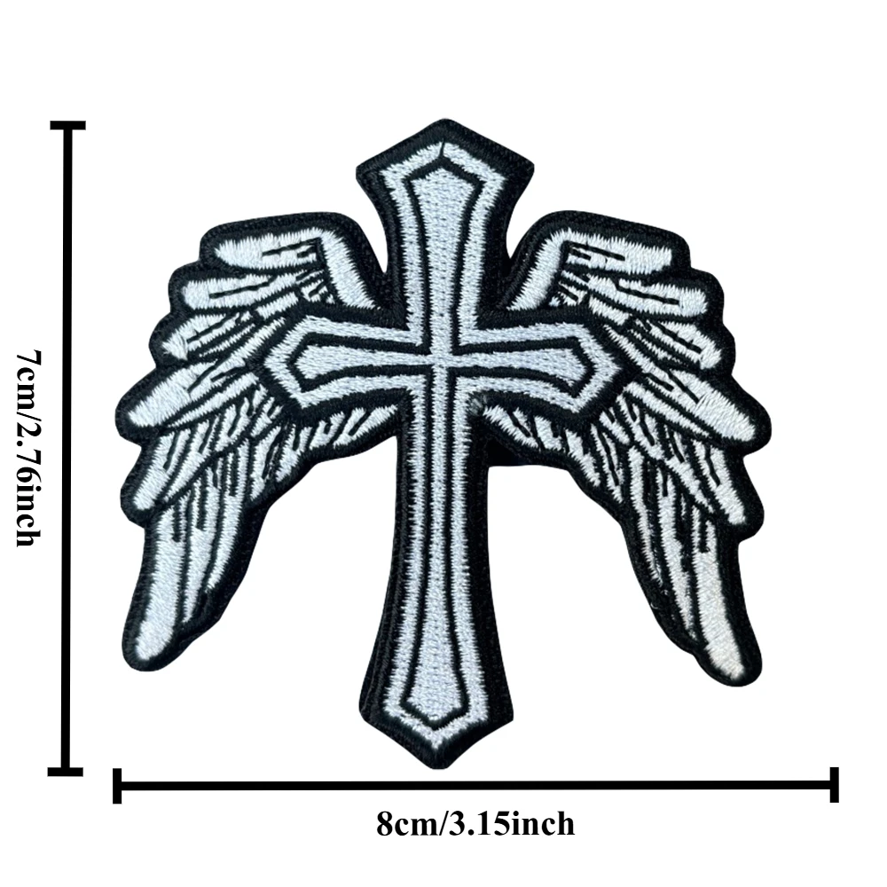 Parches cruzados con alas, parche bordado con gancho y bucle, brazalete moral, insignia de moral del ejército militar, pegatinas tácticas para mochila - imagen 2