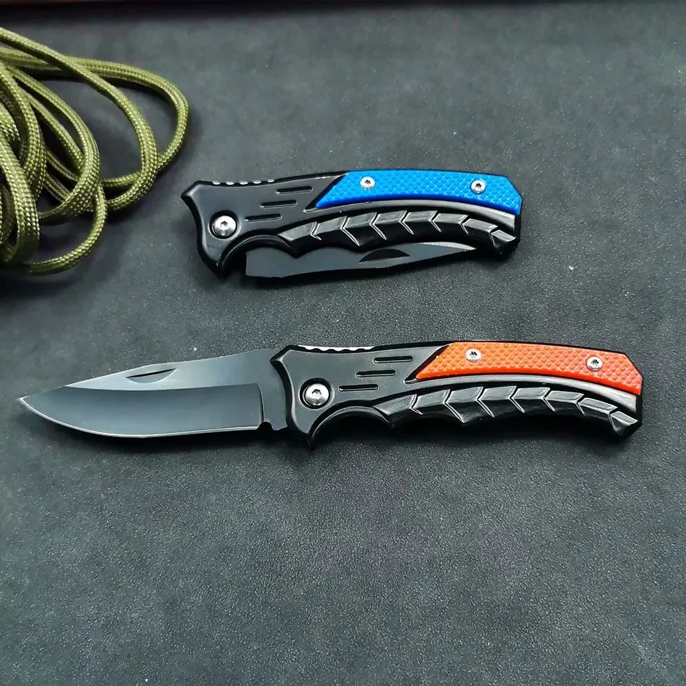 Cuchillo plegable acero inoxidable mango PP para pesca y camping