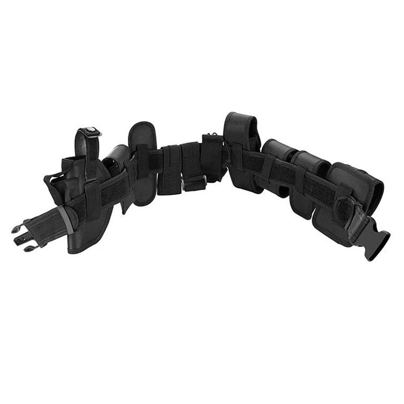 Soporte de cintura táctico ajustable, cinturones de utilidad para servicio policial con bolsa, 10 Uds., cinturón de guardia de entrenamiento militar - imagen 3