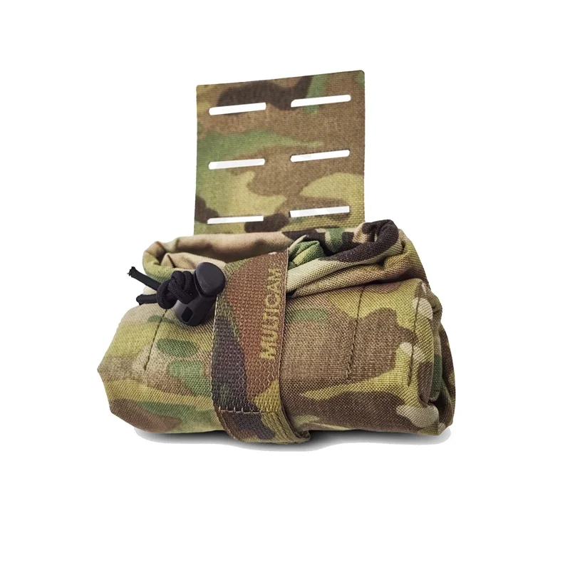 Bolsa plegable táctica Airsoft EDC Molle, bolsa plegable, equipo de caza, almacenamiento de reciclaje, bolsa de cintura Multicam 500D - imagen 4