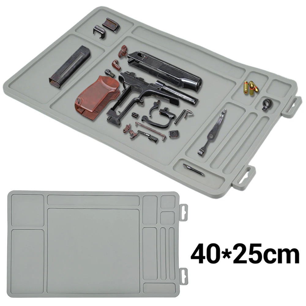 Estera de limpieza de pistola táctica, estera de mantenimiento de pistola, estera de reparación de goma antideslizante, almohadilla de limpieza de pistola de goma gruesa antideslizante