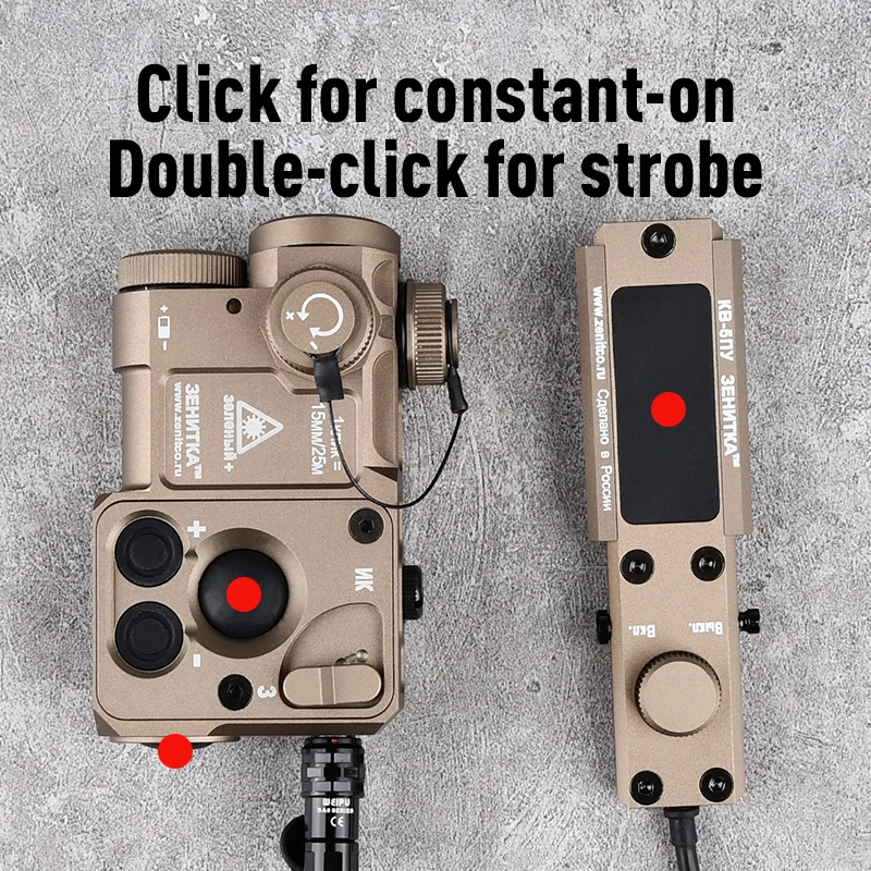 Wadsn Zentico Airsoft P4 Perst-4 Metall IR puntería punto rojo verde azul indicador con interruptor de doble función accesorio para exteriores - imagen 4