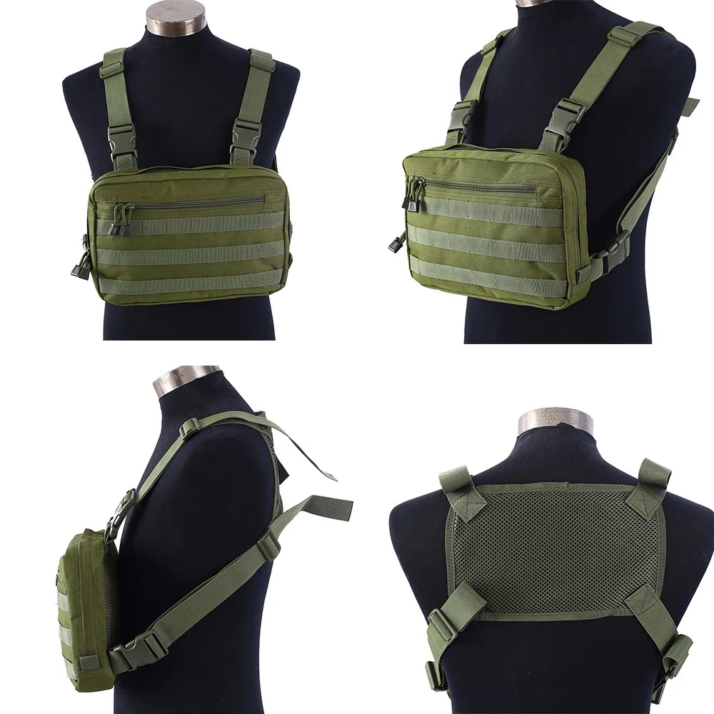 Chaleco táctico, Kit de reconocimiento, bolsa, función informal, paquete de aparejo de pecho, viajes al aire libre, ciclismo, Airsoft, caza, bolsas de transporte EDC - imagen 4