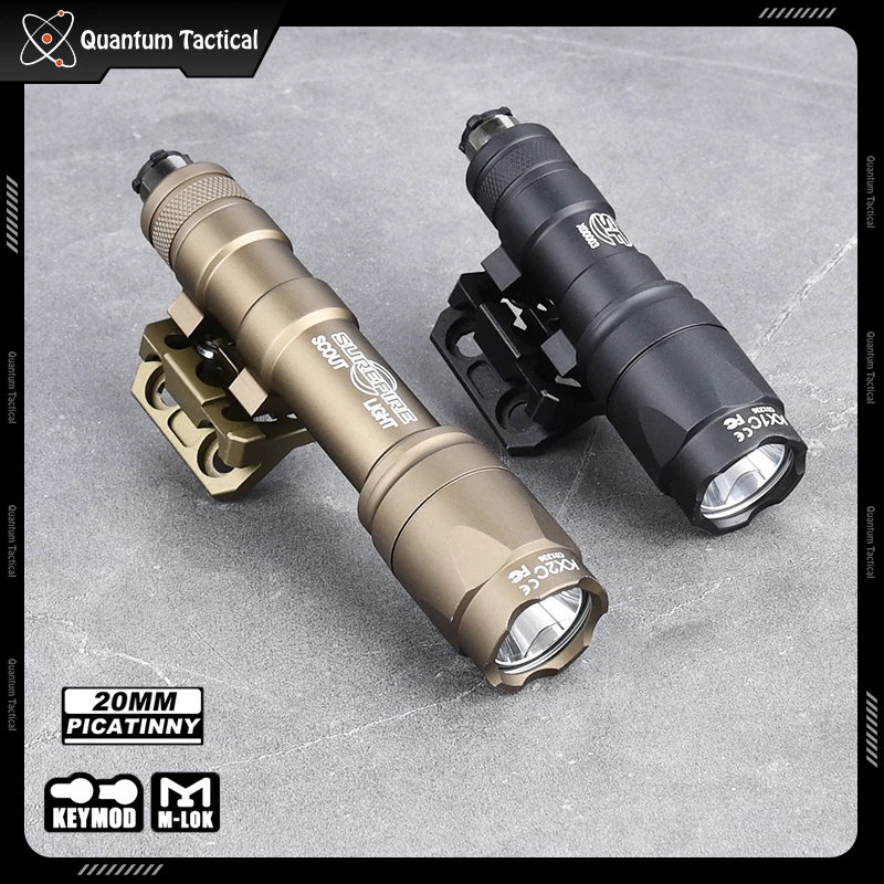 WADSN SF M300A Sureifr M600C linterna táctica foco LED Metal M-LOK Base de montaje Keymod compatible con riel de 20mm luz de caza Airsoft - imagen 3