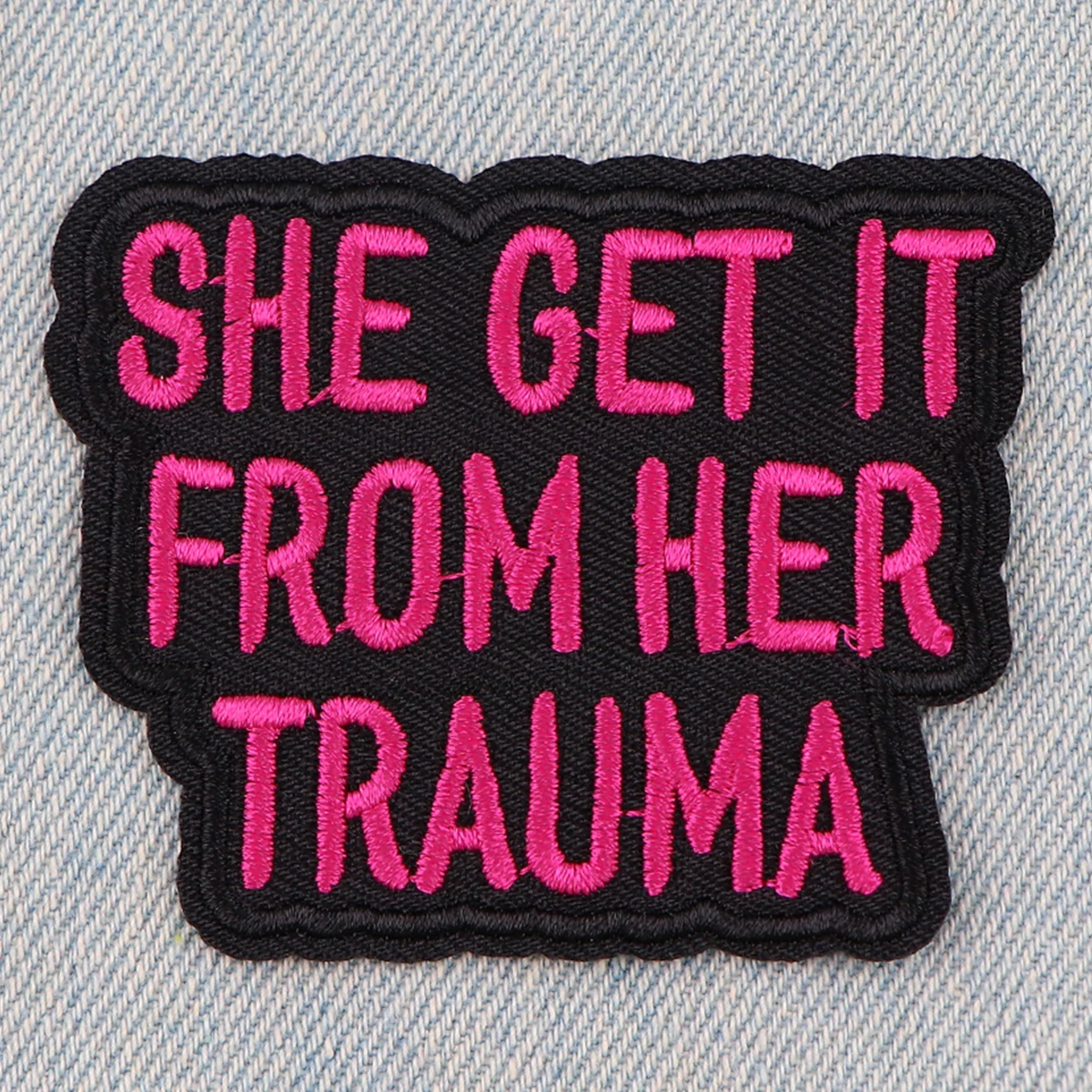 Parche bordado de letras incómodas, parches termoadhesivos para ropa, insignias de costura DIY, Social - imagen 4