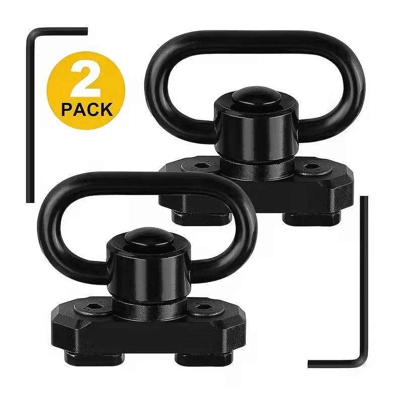 2 unids/pack de dos puntos QD Sling giratorios montaje Mlok, tamaño del botón, 8 posiciones de punto diferentes 45 ° diseño bloqueado por rotación, para caza.