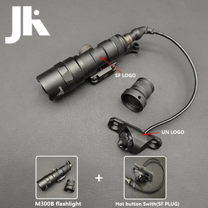 Potente linterna táctica de Metal SF M300B M600B, luces para arma para caza y explorador Airsoft con interruptor de presión de botón caliente - imagen 5
