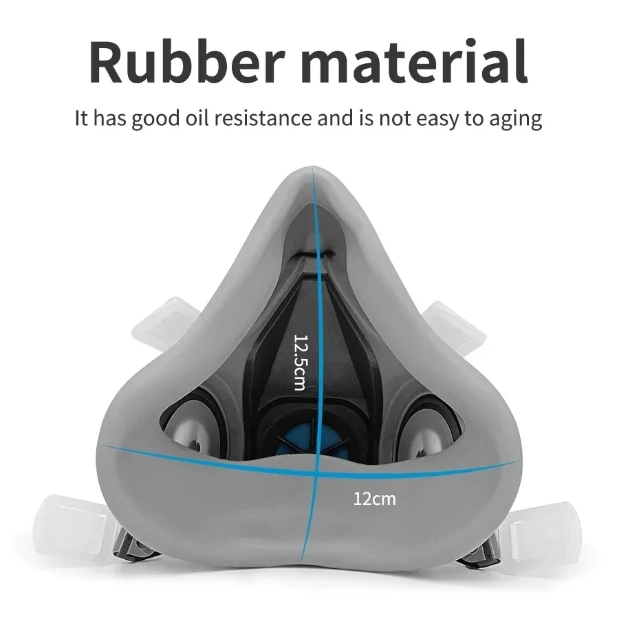 Respirador Industrial 6200, máscara de Gas a prueba de polvo, decoración de pintura en aerosol corporal, máscaras de media cara 6200 aptas para filtros 3M 6001/6002/6004 - imagen 2