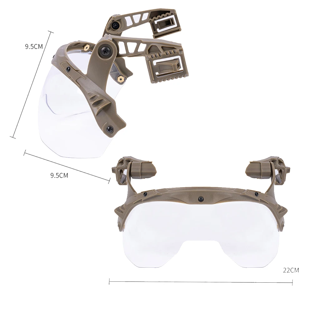Wendy-gafas abatibles para casco, estilo táctico/cuerno de buey para pistola de aire, ciclismo, senderismo, CS, Paintball, tiro, casco de caza, equipo de protección - imagen 4