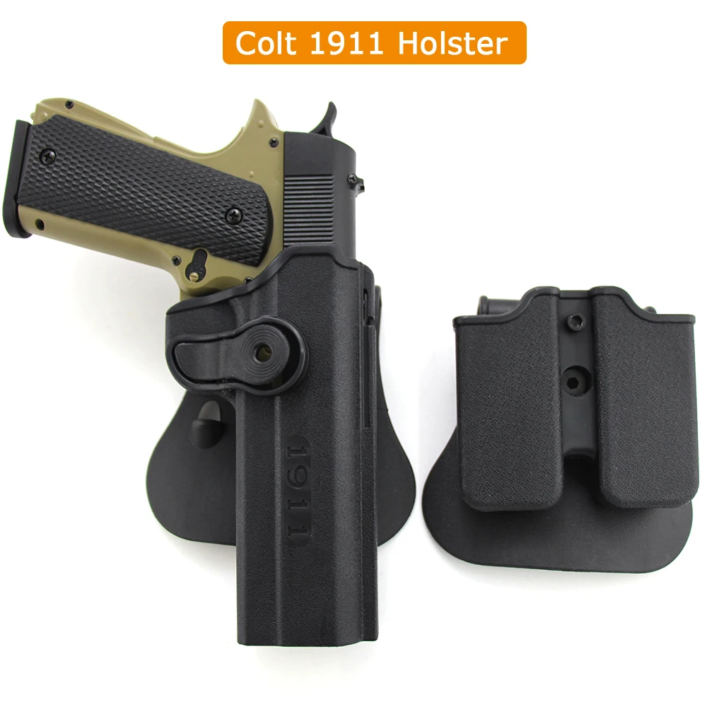 Funda de pistola de paleta táctica con doble bolsa de revista, funda de pistola diestros para Glock 17 19, Colt 1911, Beretta M9 - imagen 5