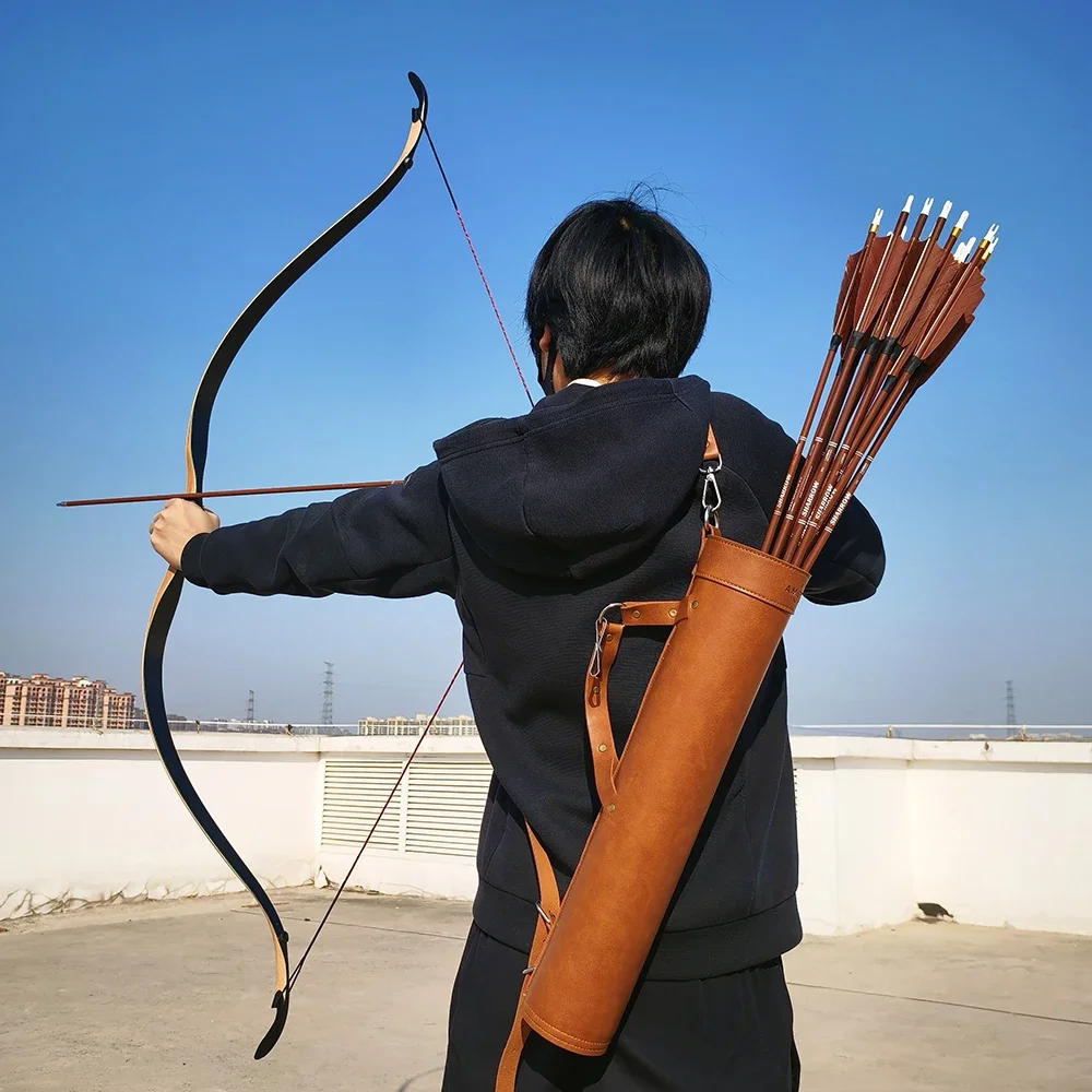 Carcaj de flecha de tiro con arco, soporte de flecha, hombro inclinado en la espalda, correa ajustable, bolsa de flecha, arco compuesto recurvo, tiro, objetivo de caza - imagen 2