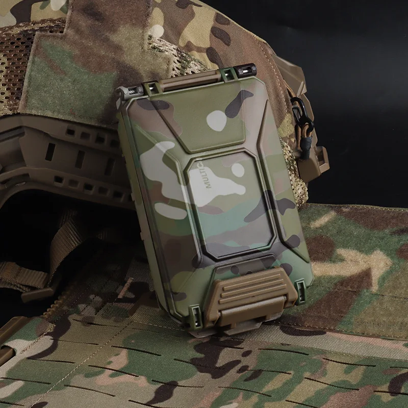 Almacenamiento de batería Molle táctico para caza, Caja impermeable CR123 portátil para/AAA/AA/18350/18650 Airsoft - imagen 2