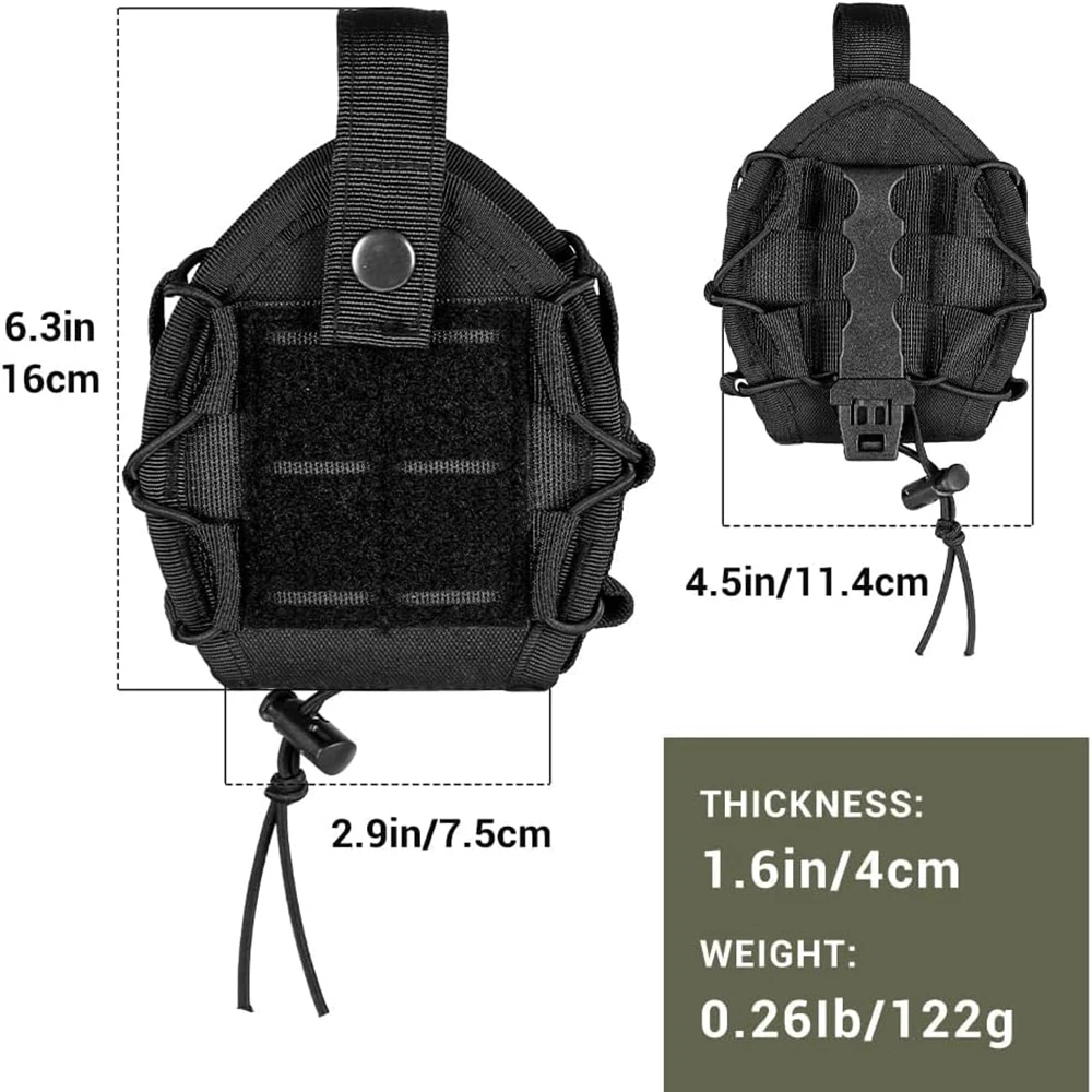 Bolsa táctica para esposas para cinturón de servicio, funda para esposas MOLLE compatible con Asp/bisagras/cadena/esposas rígidas plegables, aplicación de la ley policía Ac - imagen 5