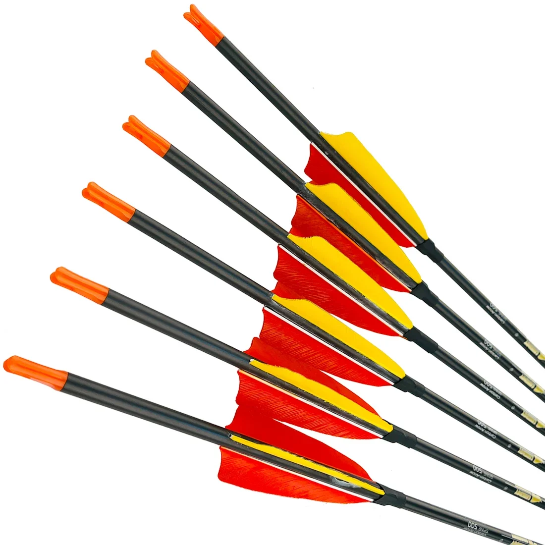Flechas de carbono puro para caza, flechas de tiro rápido a caballo, arco recurvo de Spine300-1000, id6.2 mm, 12 piezas - imagen 4
