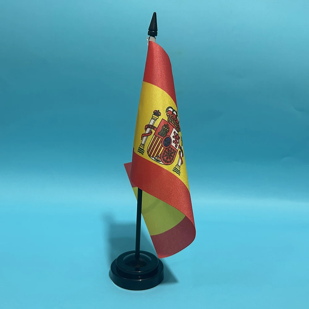BANDERA DE SKY, bandera de escritorio de oficina de España, 14x21cm, poliéster, bandera nacional española, pancarta de país, adornos de escritorio, banderas - imagen 5