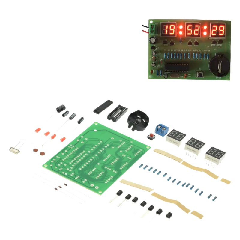 AT89C2051 Reloj electrónico digital de 4 bits Suite de producción electrónica Kit de bricolaje Kit de aprendizaje para Arduino