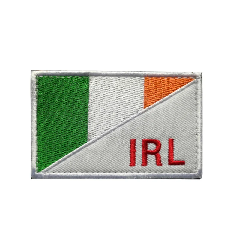 Parches reflectantes infrarrojos de la bandera de Irlanda, goma de PVC 3D, banderas bordadas irlandesas, apliques, brazalete, parche de trébol para sombrero, bolsa, gorra - imagen 2