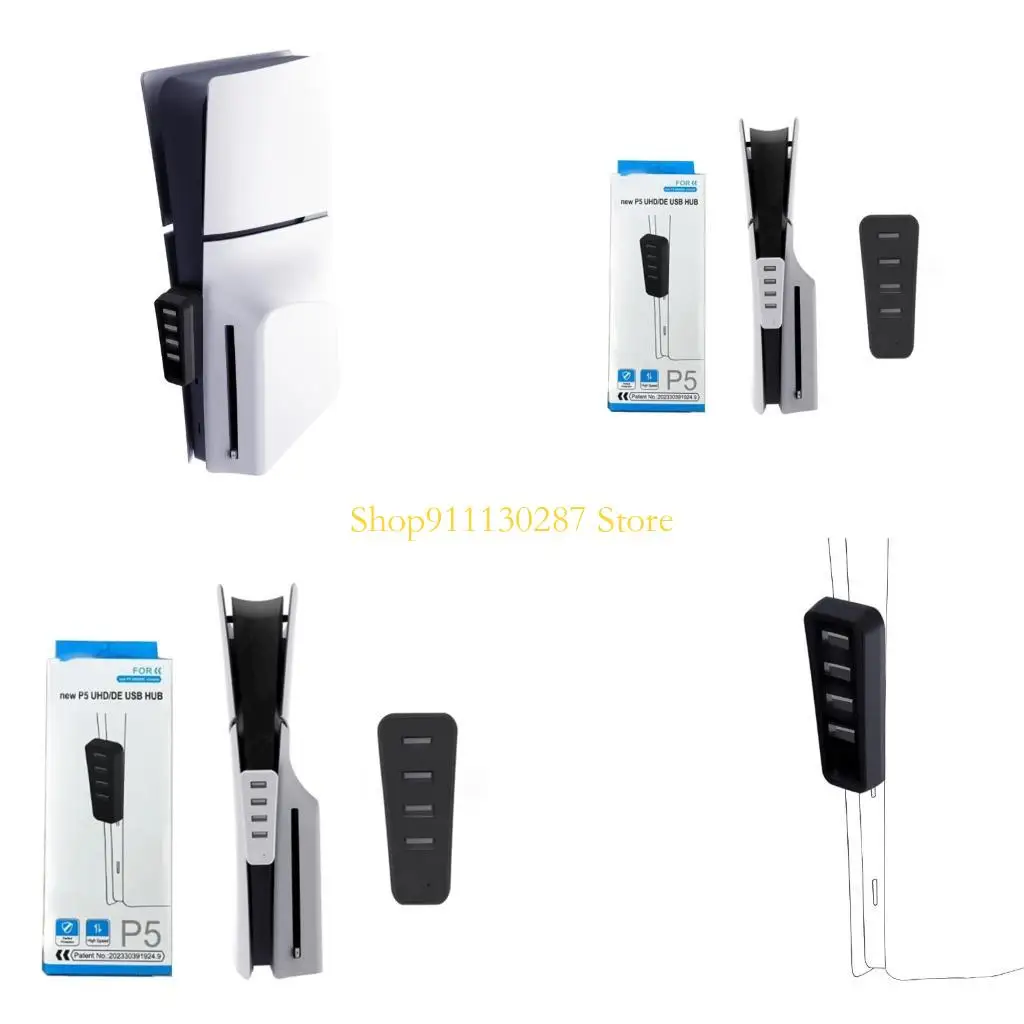 J1HC USB Hub Hub velocidad USB para accesorios para juegos mejora conectividad del dispositivo con 4 puertos ABS para