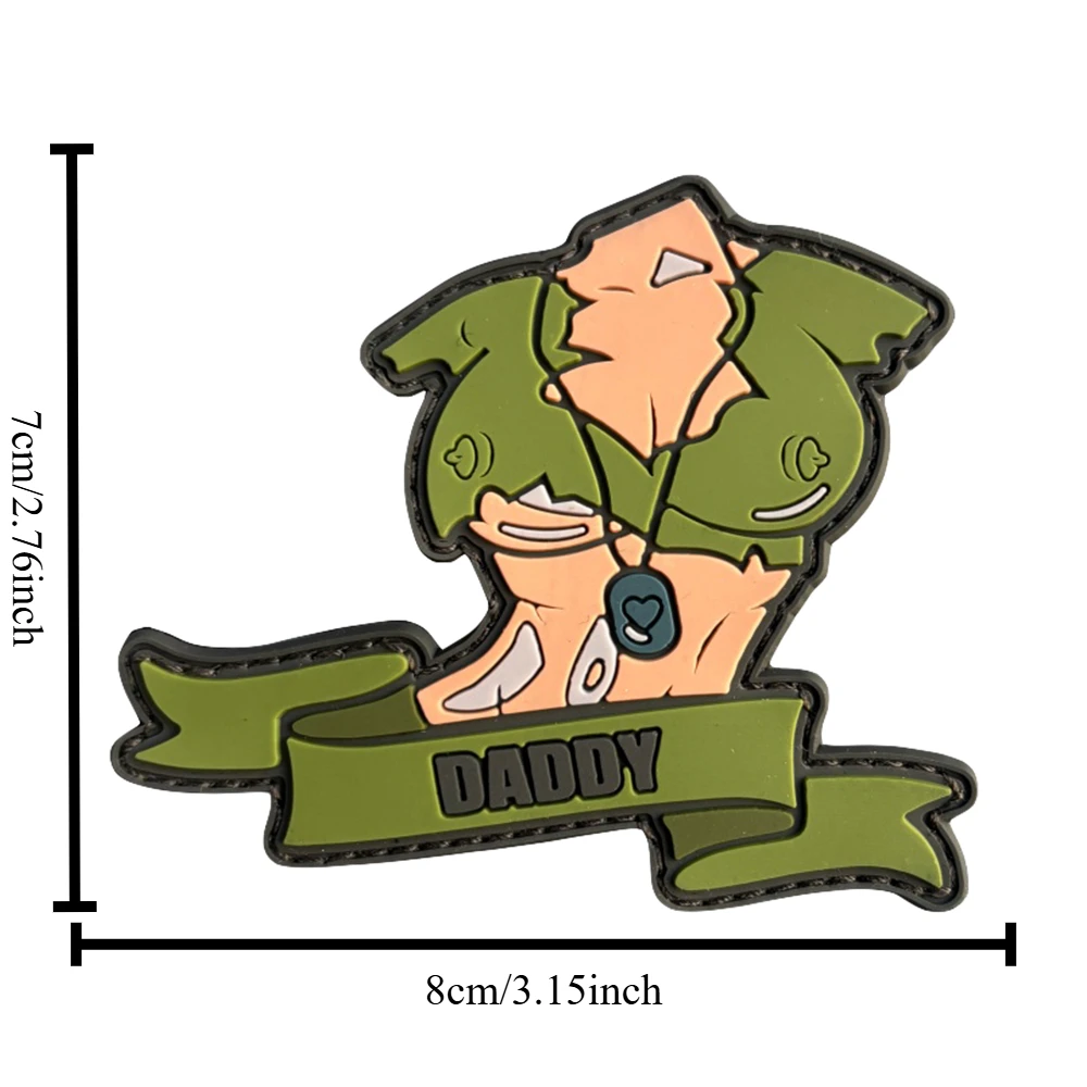 Parche de Chevron de Chica de Anime para ropa, insignia de moral táctica, emblema de gancho y bucle de PVC, pegatinas para brazalete de mochila del ejército militar - imagen 2