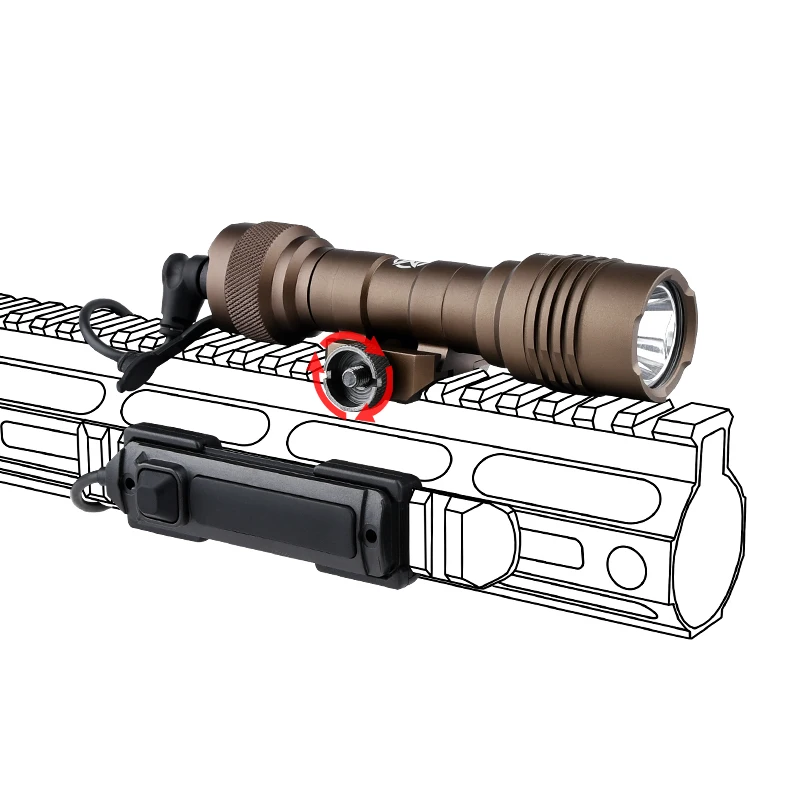 WADSN Airsoft Surefir linterna de Metal luz de explorador táctico AR15 arma de Rifle linterna LED foco de caza SF lámpara de pistola PEQ15 - imagen 2