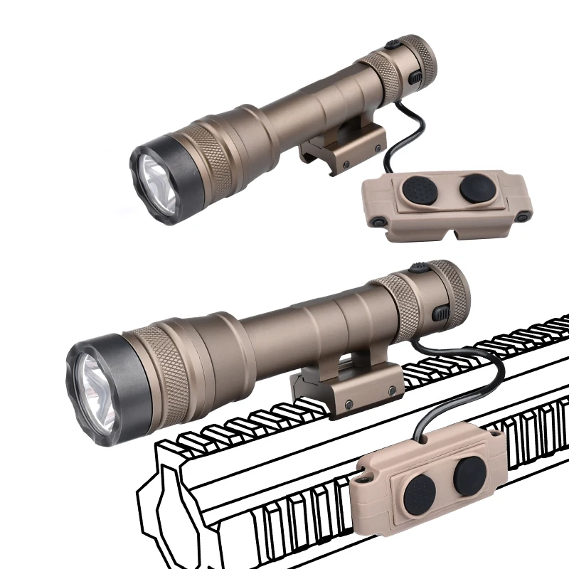 WADSN-linterna táctica de 2,0 lúmenes, accesorios para pistola Airsoft, Picatinny para riel con interruptor de visión Dual, 1300 - imagen 4