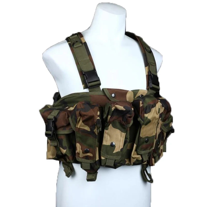 Woodland AK Chest Rig chaleco Molle táctico militar ejército 47 bolsa de revista para al aire libre CS Airsoft Paintball caza tiro chaleco - imagen 2