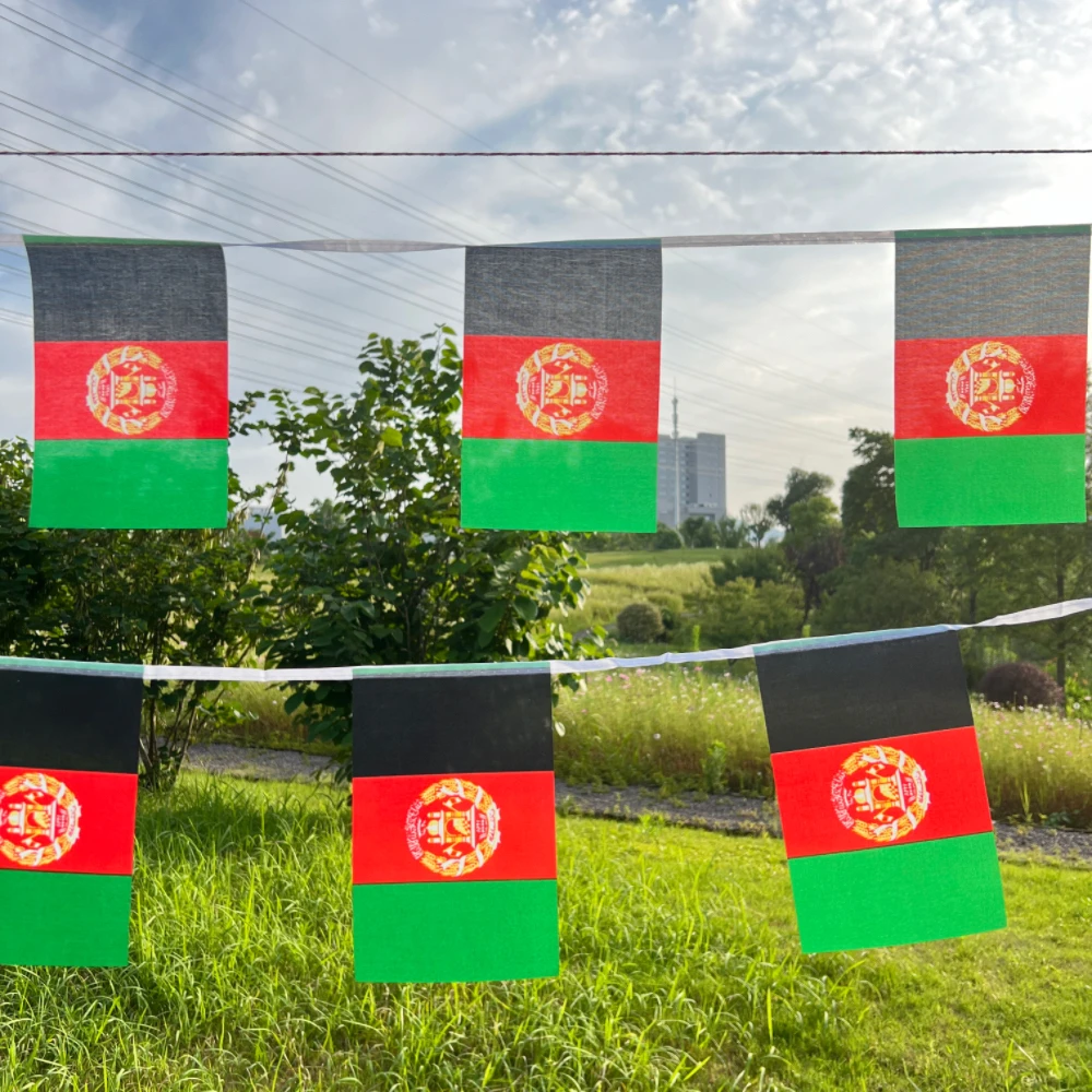 Bandera de Afganistán 14X21 Cm20pcs/set banderines de bandera para decoración de Bar de jardín emblemas banderas decoración deportes de fútbol - imagen 3