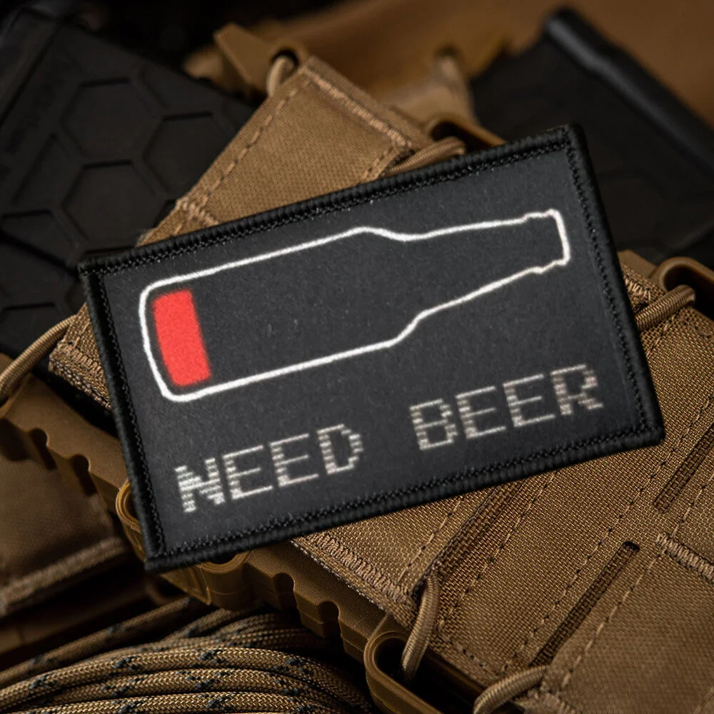 NEED BEAR-insignia de moral, parche de gancho y bucle con estampado táctico Chevron para ropa, brazalete militar de belleza, pegatinas para mochila - imagen 5