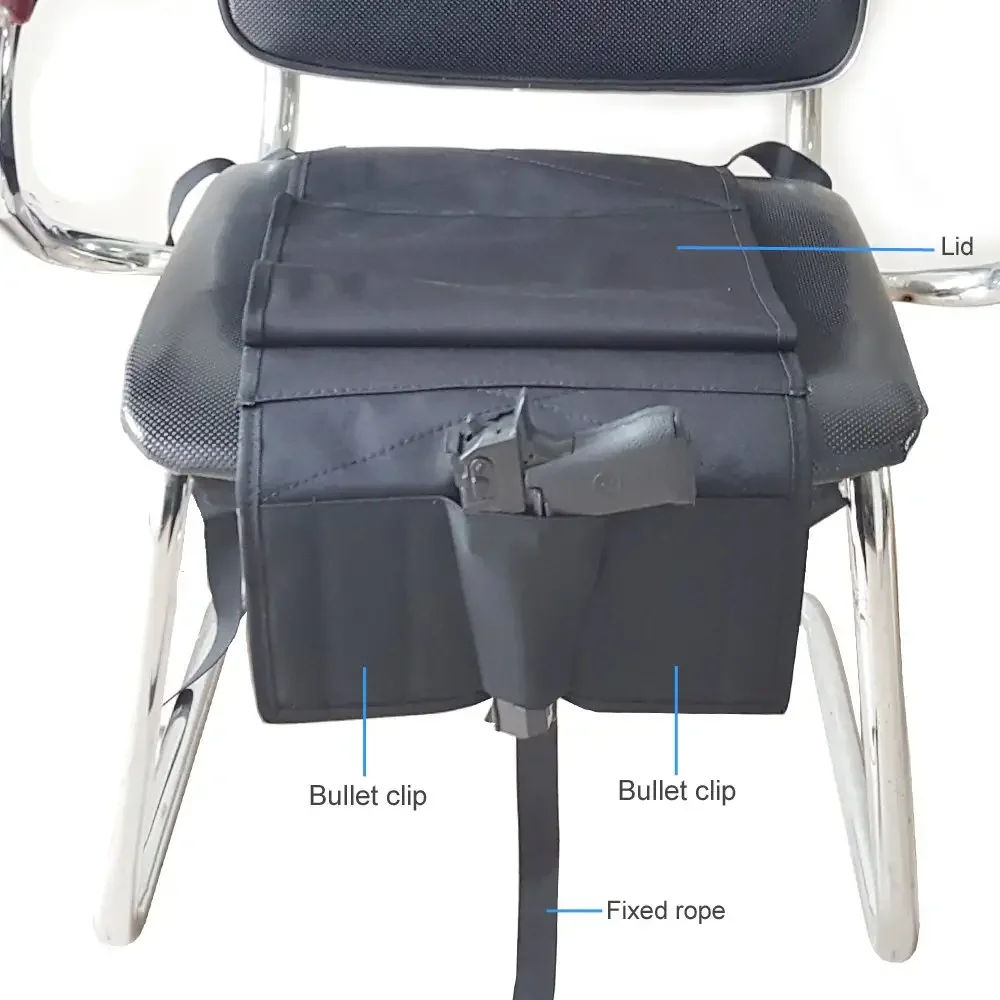 Funda de pistola táctica oculta ajustable para asiento de coche, bolsa oculta de repuesto, bolsa de almacenamiento para la mayoría de los coches, envío directo - imagen 3