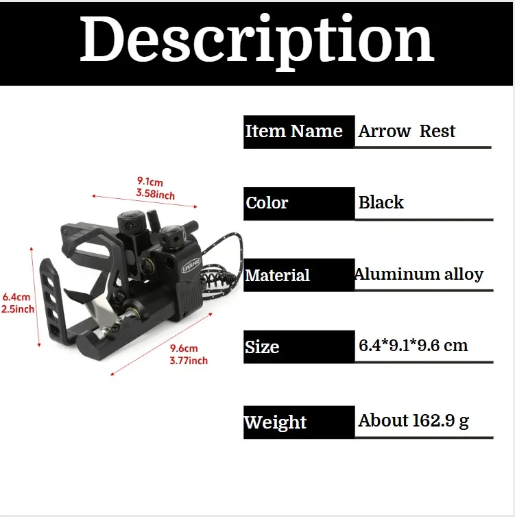 Arco compuesto anticaída soporte de flecha aleación de aluminio 6061-T6 ajustable de cuatro vías para arco de mano derecha caza tiro con arco objetivo - imagen 5