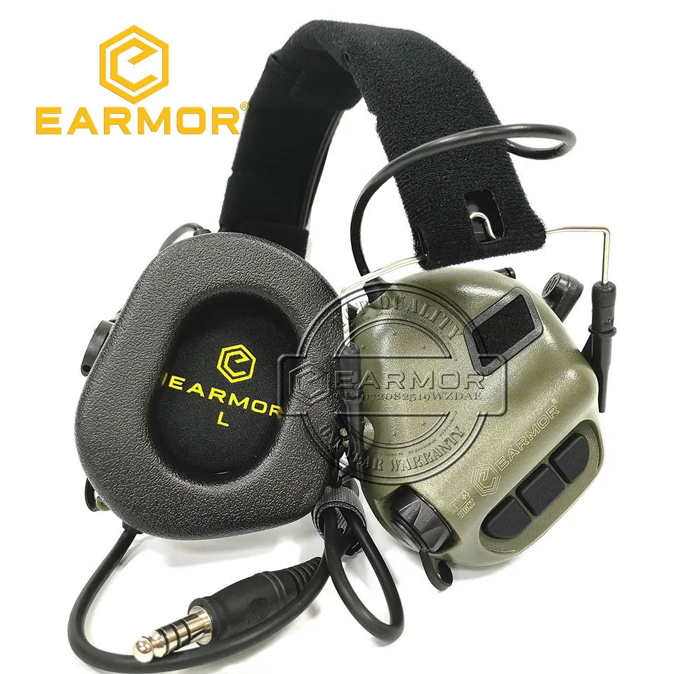 Auriculares tácticos Earmor M32 MOD4 follaje verde cancelación de ruido auriculares tiro comunicación de aviación auriculares Softair - imagen 5