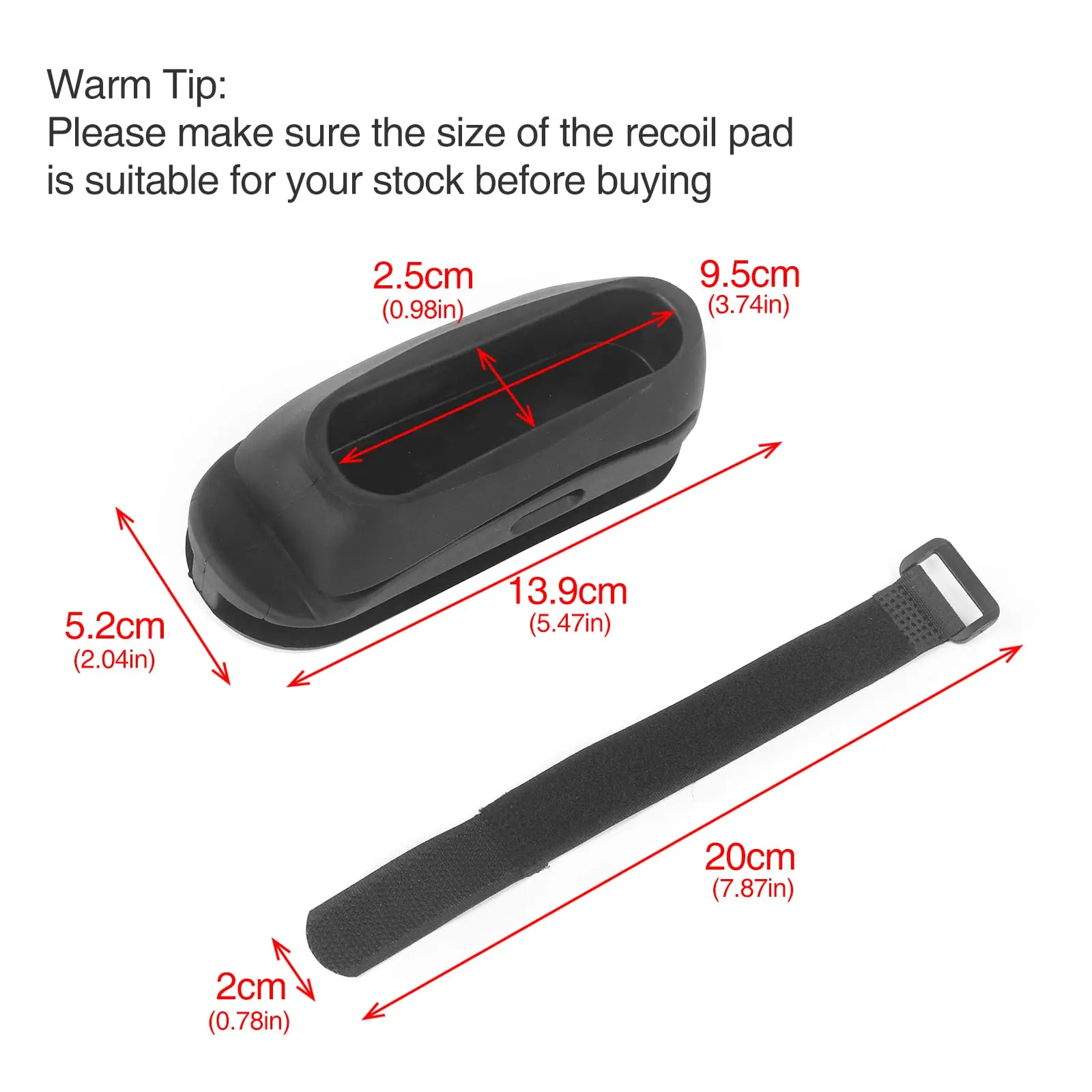 AQzxdc Almohadilla de retroceso sin cordones, almohadilla de retroceso antideslizante de goma Cojín trasero a prueba de golpes, almohadilla amortiguadora reductora de retroceso táctico - imagen 4