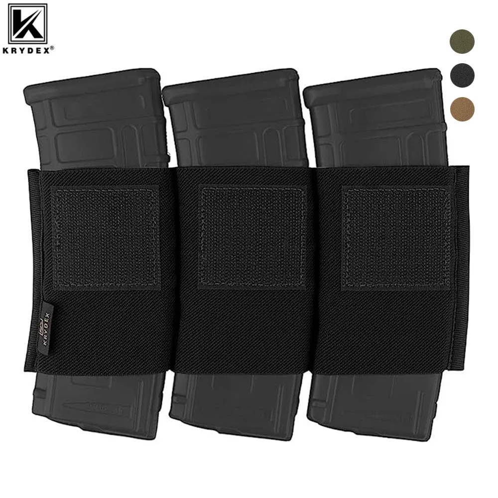 KRYDEX-bolsa de inserción de revista táctica Triple 5,56, soporte magnético elástico, sujetadores de gancho para accesorios de plataforma de pecho MK3 MK4