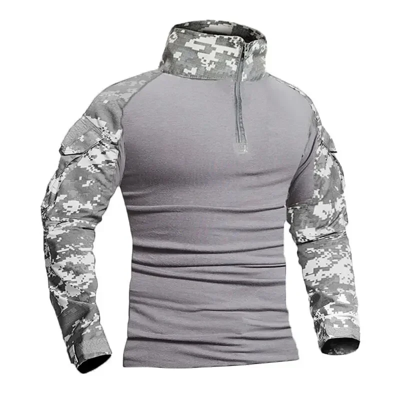 Camisetas tácticas de caza al aire libre para hombre, ropa deportiva de manga larga de camuflaje, transpirable, para caza, escalada y pesca - imagen 4