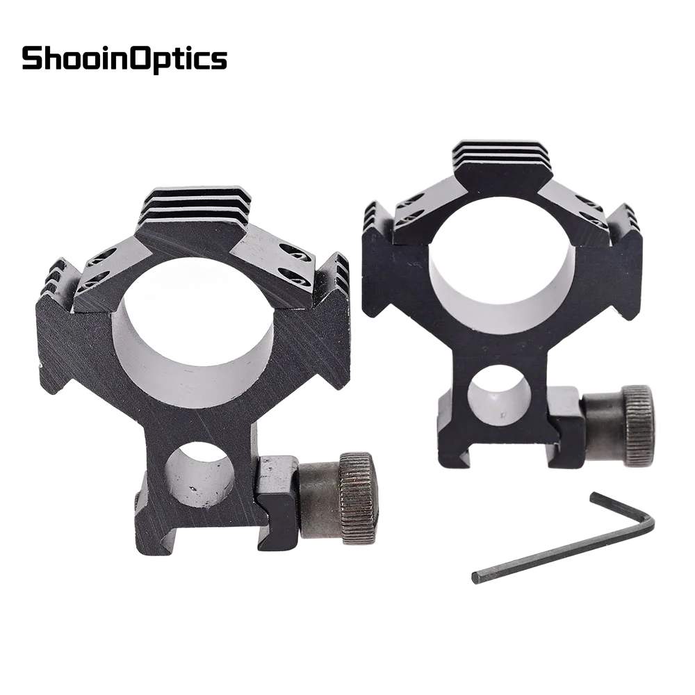 Anillos de montaje de alcance táctico de aluminio, Base de riel de 20mm, soporte de óptica duradero para miras de Rifle de caza