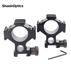 Anillos de montaje de alcance táctico de aluminio, Base de riel de 20mm, soporte de óptica duradero para miras de Rifle de caza