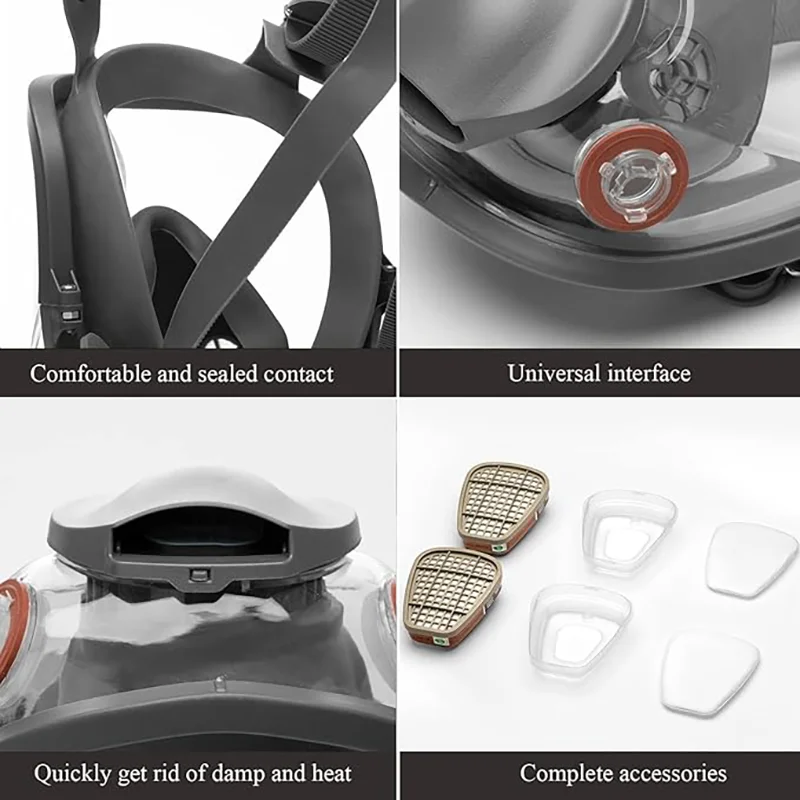 Volgelaatsmaskers/gasmaskers kunnen effectief beschermen tegen giftige gassen en stof; Geschikt voor chemische en verfindustrie - imagen 4