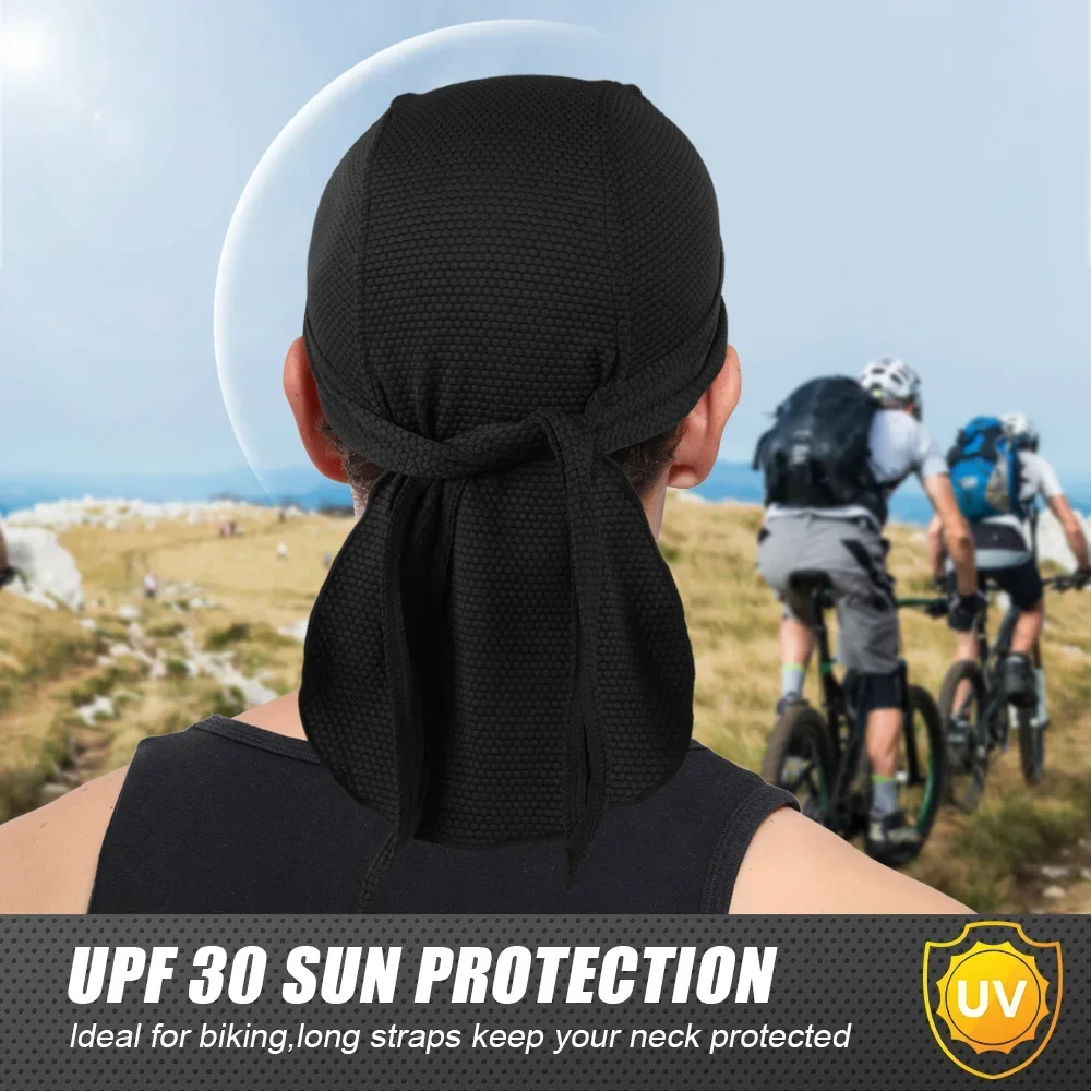 Gorras de ciclismo Durags de secado rápido para hombre, gorros suaves Doo trapos, deporte, senderismo, correr, casco de bicicleta, forro de cabeza, sombrero pirata - imagen 3