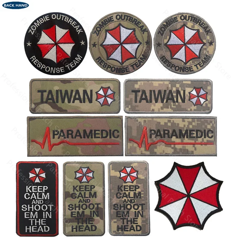 Umbrella Corporation-insignia 3D de goma/tela/parche reflectante, parche táctico militar, gancho, insignia, apliques - imagen 3