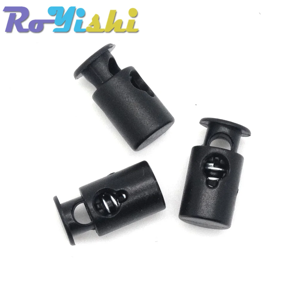 10 unids/pack Mini tapón de bloqueo de cordón ampliamente utilizado para accesorios de ropa/bolsas/encaje de zapatos negro - imagen 4