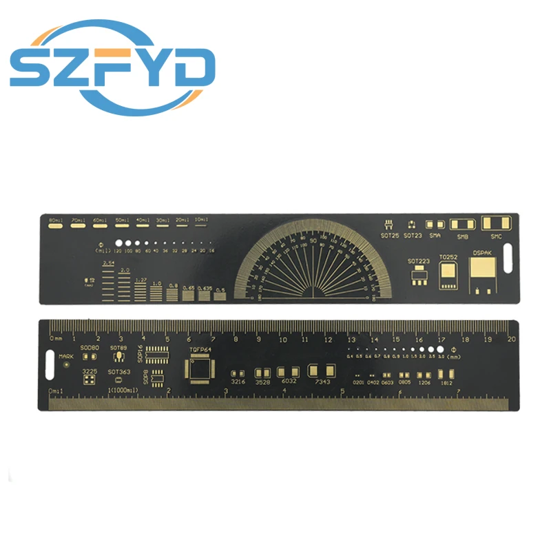 Regla PCB de 5 tipos, 9CM, 15CM, 20CM, 25CM, 30CM, herramienta de medición multifuncional, Chip de condensador de resistencia, Transistor de diodo IC SMD - imagen 2