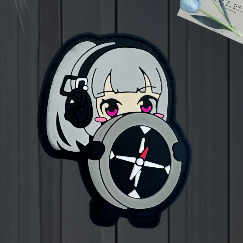 Parche de comandante direccional de PVC para niña, brazalete con gancho y bucle, insignia de moral táctica, mochila, pegatinas decorativas, parches para ropa - imagen 4