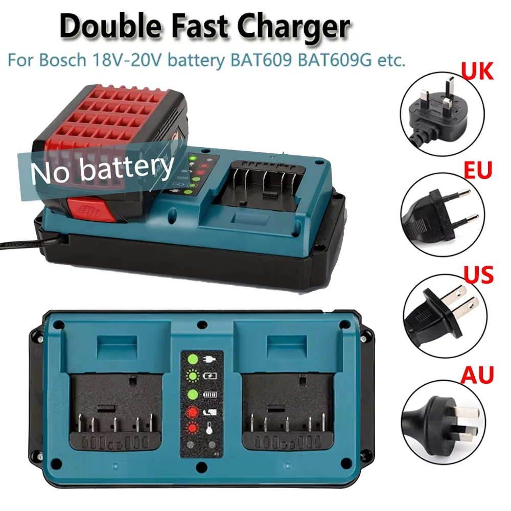 Accesorios de herramientas eléctricas reemplazan GAX1418V Mini cargador rápido de 2 puertos para batería de litio Bosch 14,4 V 18V BAT614 BAT618 GBA18V80 - imagen 3