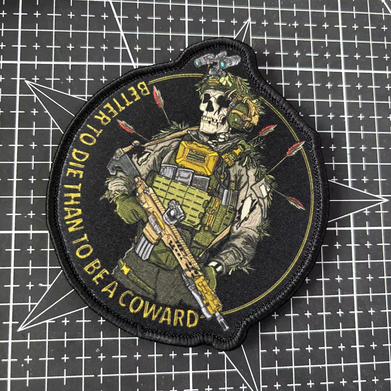 Parche táctico calavera rifleman – Insignia de moral con velcro - imagen 4