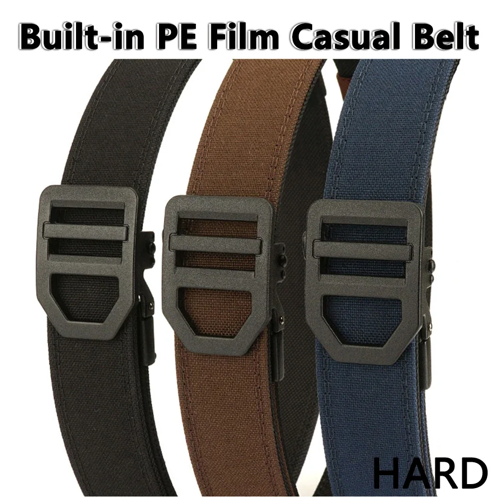 Cinturón TUSHI, cinturón militar para hombres, hebilla automática de Metal de nailon resistente, cinturón de servicio policial, faja táctica para exteriores, accesorios IPSC - imagen 3